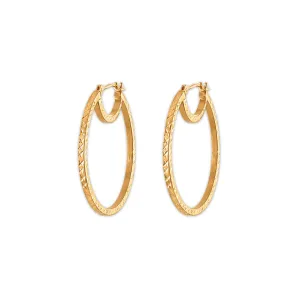 10KT Gold 28MM Hoop Earrings