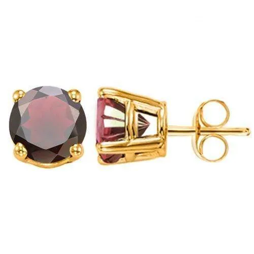 1.37 CT GARNET 10KT SOLID GOLD EARRINGS STUD