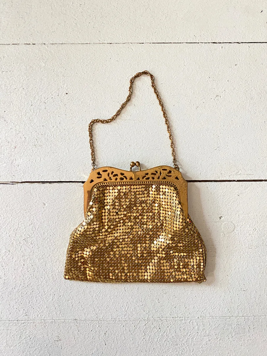 1940's Whiting & Davis Gold Mesh Mini Bag