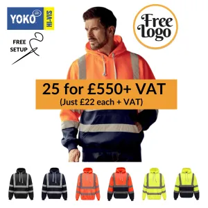 25 For £550 Yoko Hi-Vis Pull Over Hoodie Bundle Deal