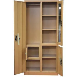 3 Doors Steel Storage Cabinet - Brown