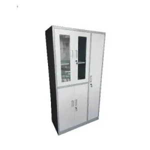 3 Doors Steel Storage Cabinet with Hanger -Grey