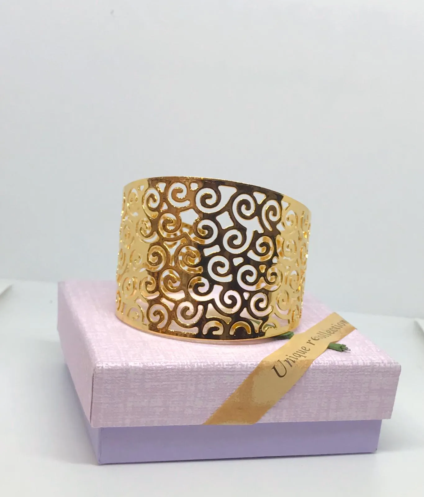 Adjustable gold plated bangle