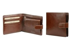 Adpel Leather Wallet With Coin Purse and Tab Closure