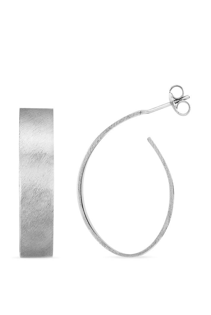 Apple Pip Hoop Earrings, Silver