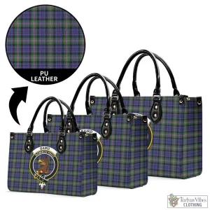 Baird Modern Tartan Luxury Leather Handbags with Family Crest