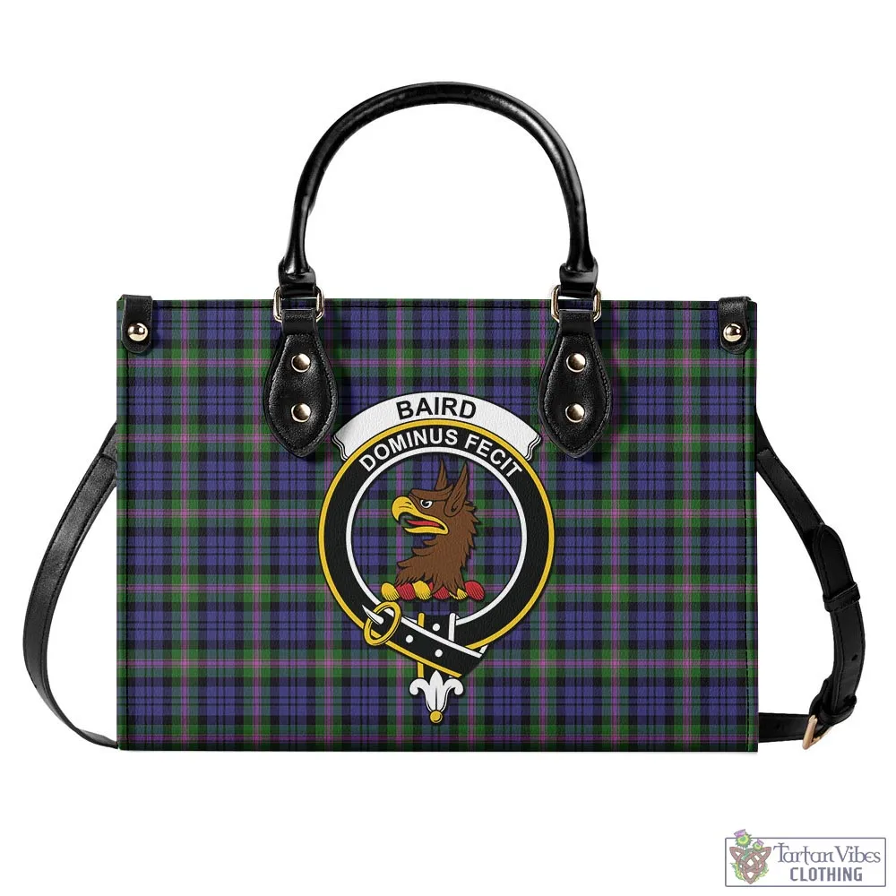 Baird Modern Tartan Luxury Leather Handbags with Family Crest