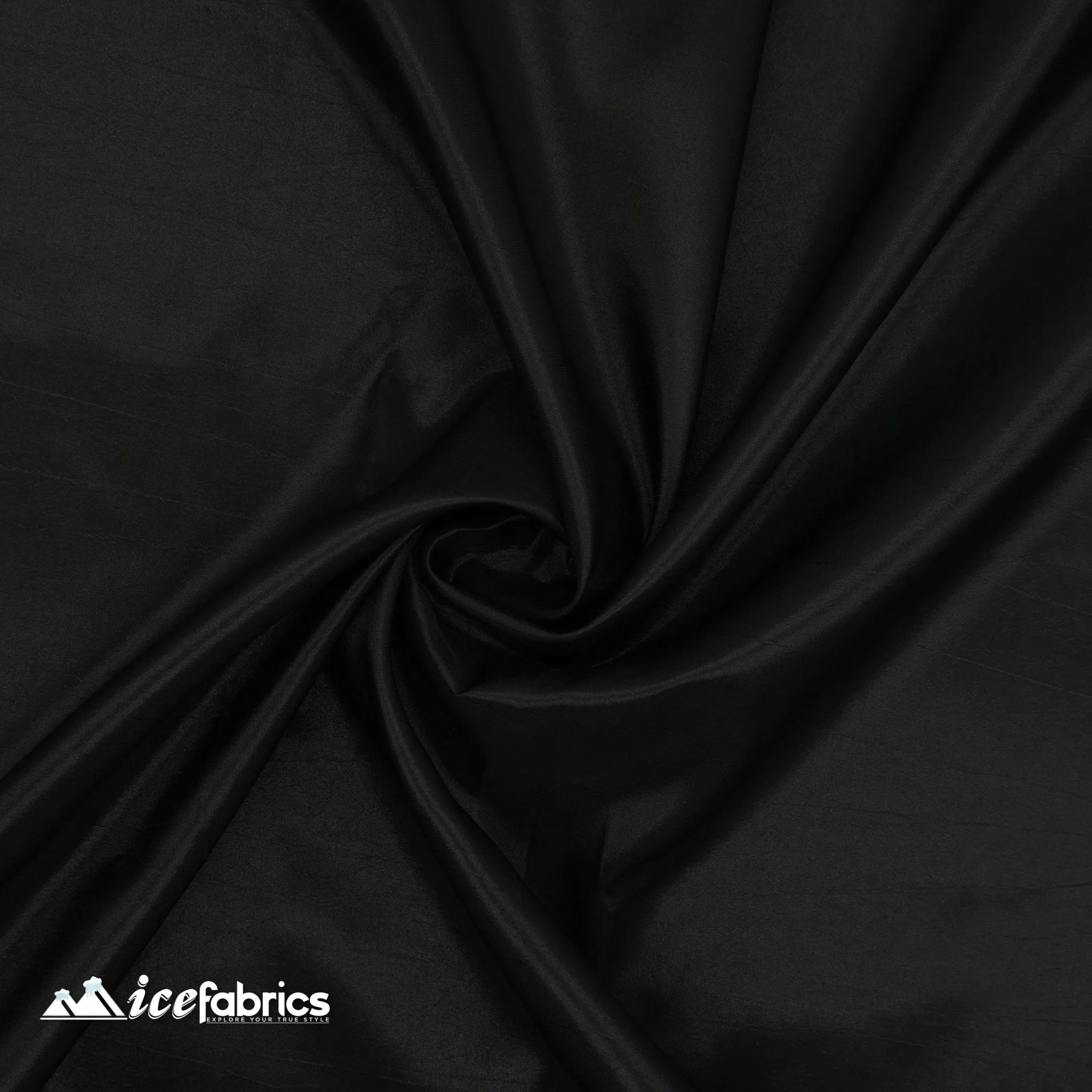 Black Luxury Solid/ Taffeta Fabric / Fashion Fabric