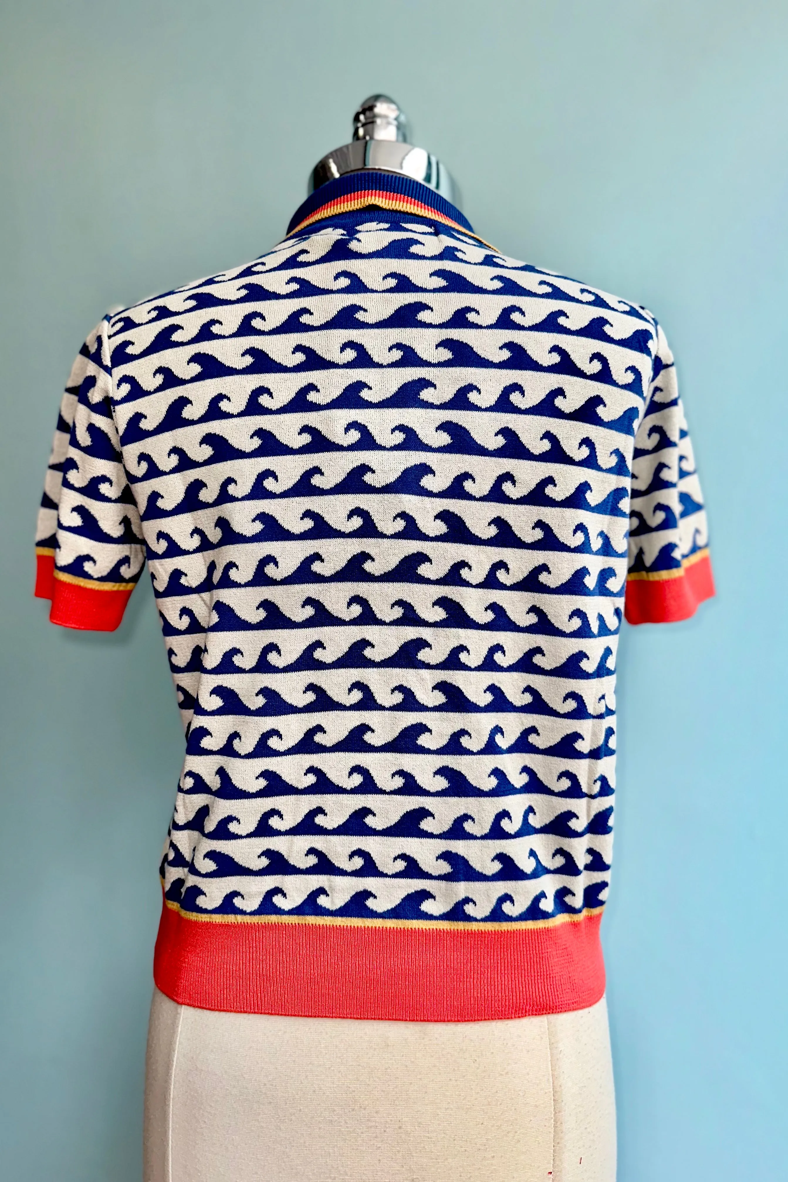 Blue Wave Short Sleeve Billie Sweater by Palava