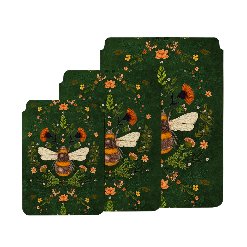 Botanical Bee Green By Jade Mosinski Laptop, Kindle & iPad Sleeve