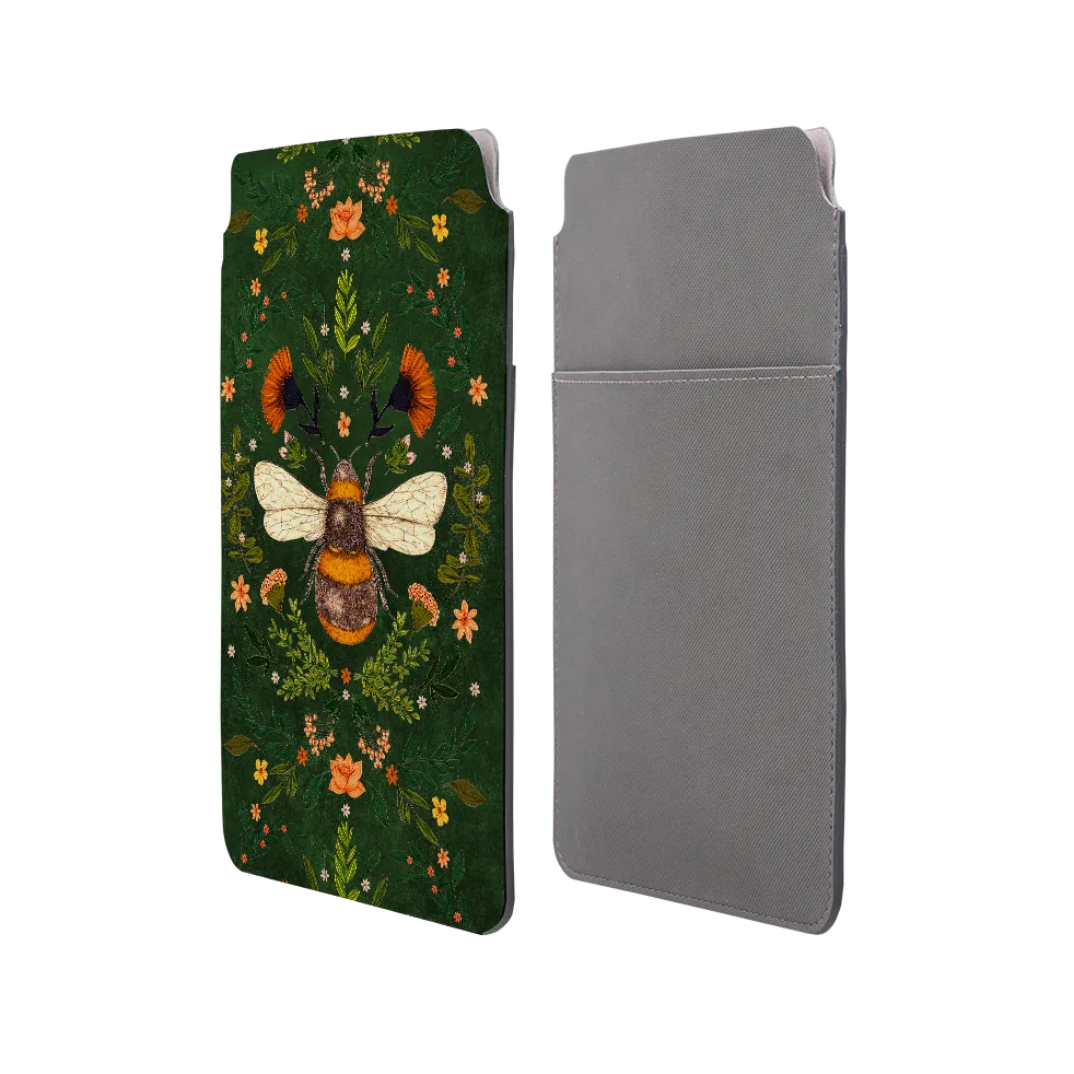 Botanical Bee Green By Jade Mosinski Laptop, Kindle & iPad Sleeve