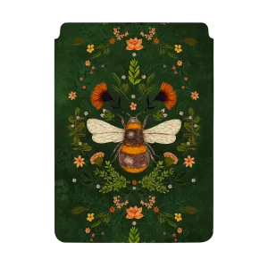 Botanical Bee Green By Jade Mosinski Laptop, Kindle & iPad Sleeve