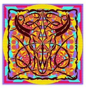 Buffalo Head Blotter Paper Archival Print by John Van Hamersveld