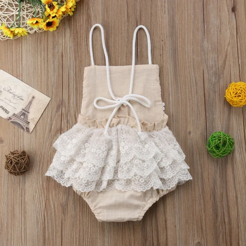 Fashion Lace Romper Sleeveless Jumpsuit, 0-24M