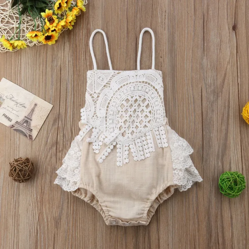 Fashion Lace Romper Sleeveless Jumpsuit, 0-24M