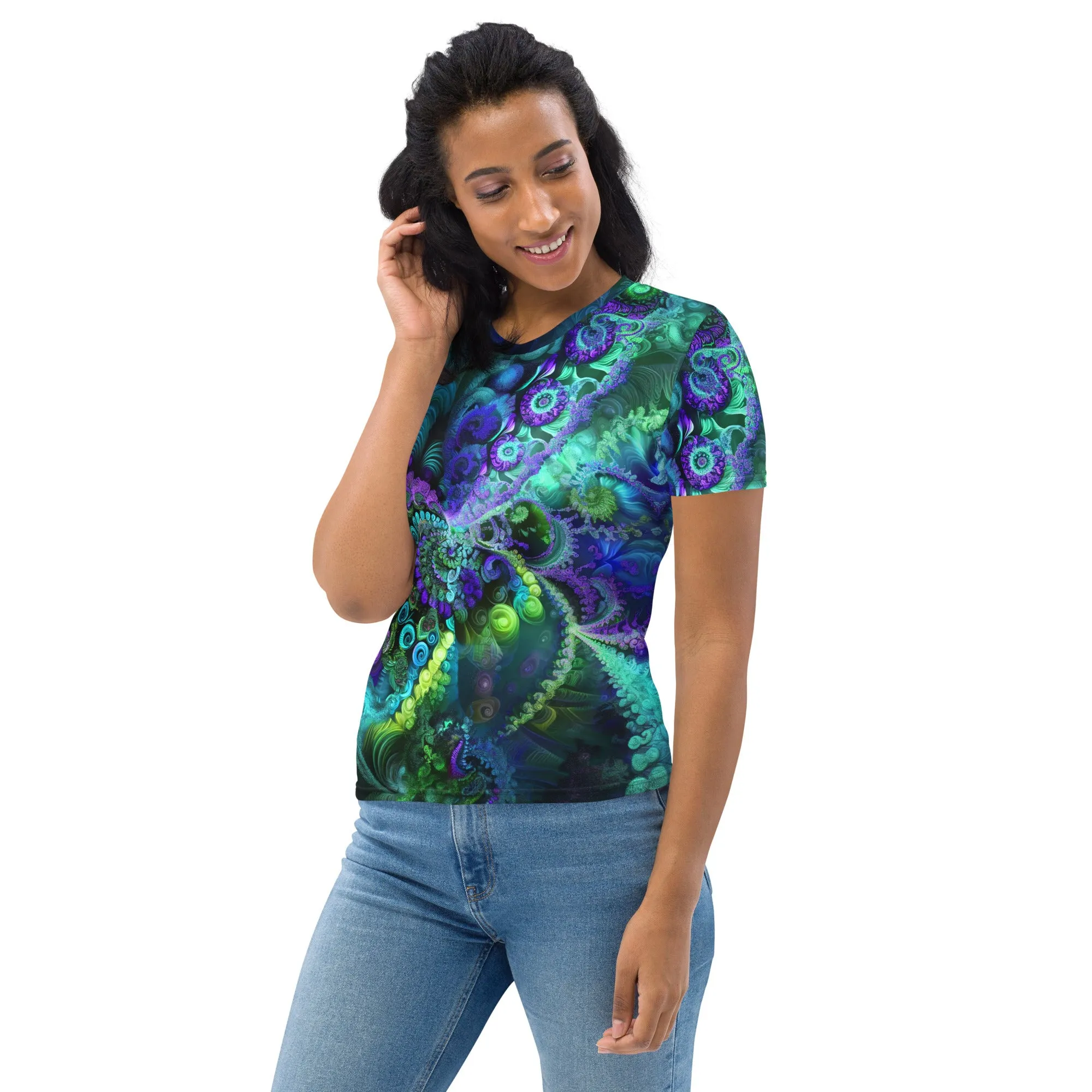 Green and Purple Fractal Women's T-shirt