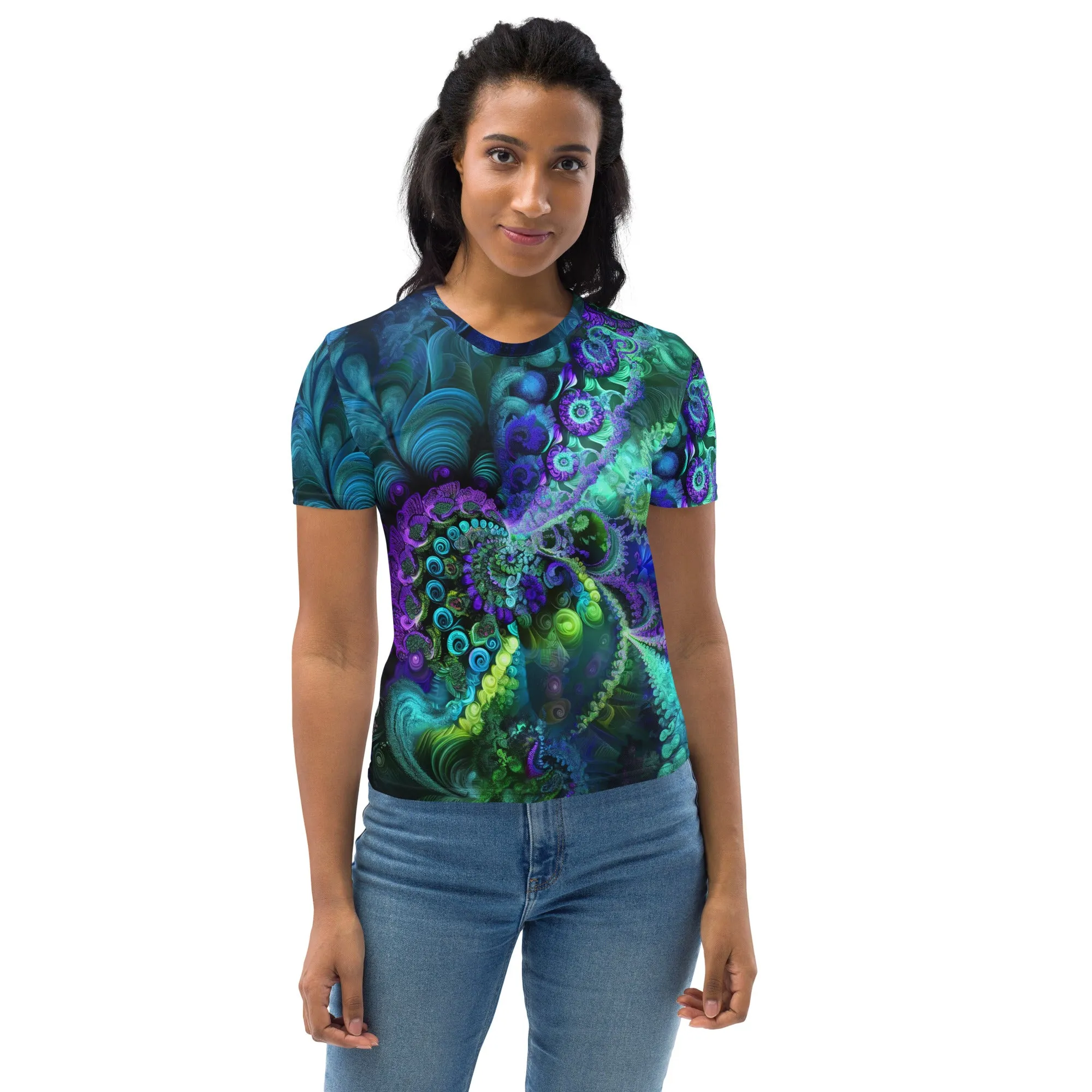 Green and Purple Fractal Women's T-shirt