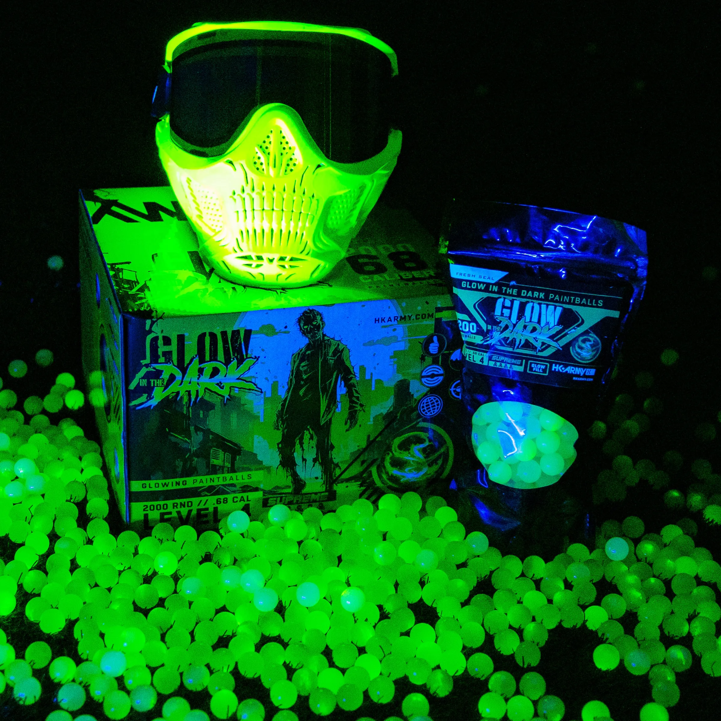 HK Army Glow-In-The-Dark Paintballs - 2000 Rounds