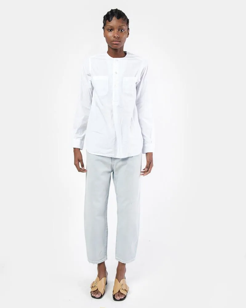 Irving Shirt in White Broadcloth