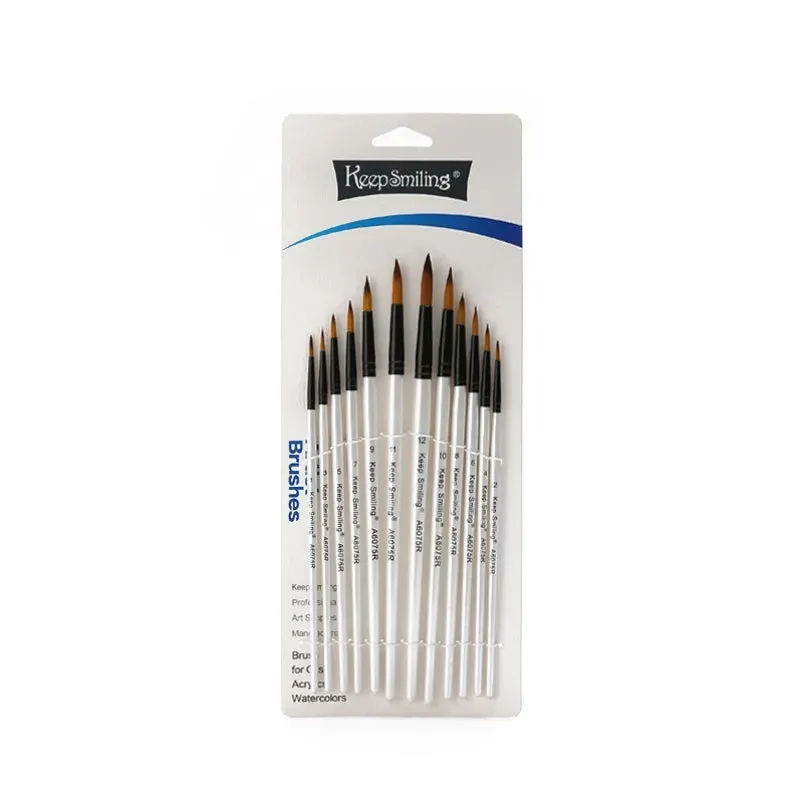 Keep Smile  Paint Brushes - Set of 12