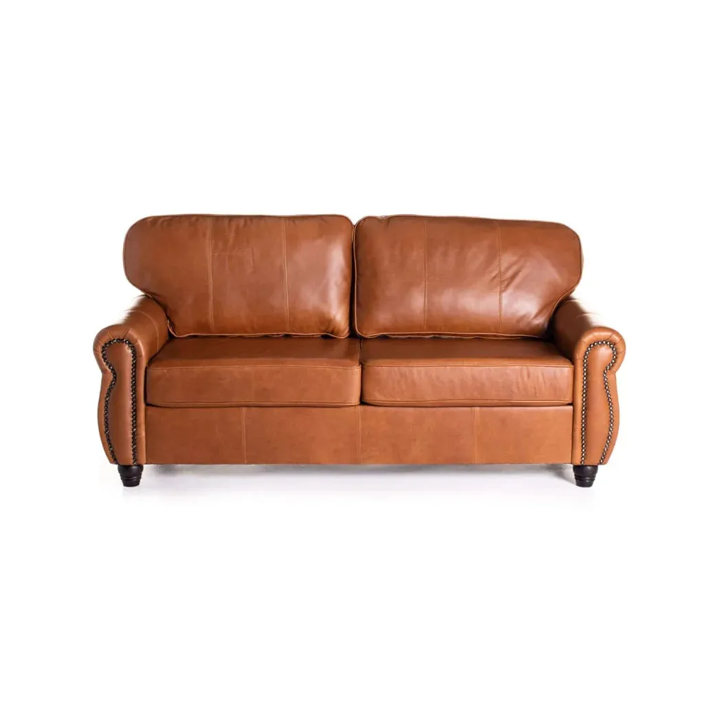 KINGSLEY GENUINE LEATHER 3 SEATER COUCH