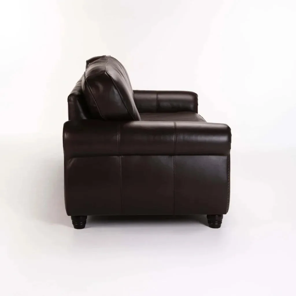 KINGSLEY GENUINE LEATHER 3 SEATER COUCH