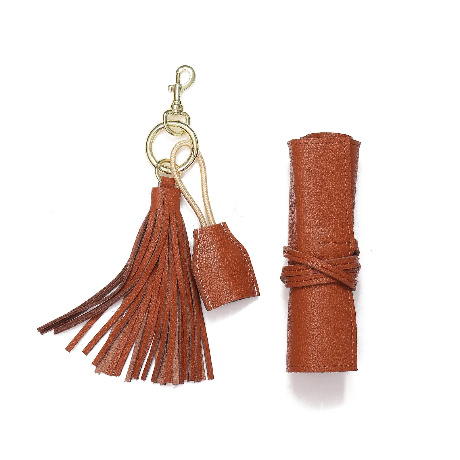 Leather Tassel keychain with USB cable   Leather Tech Wrap Up