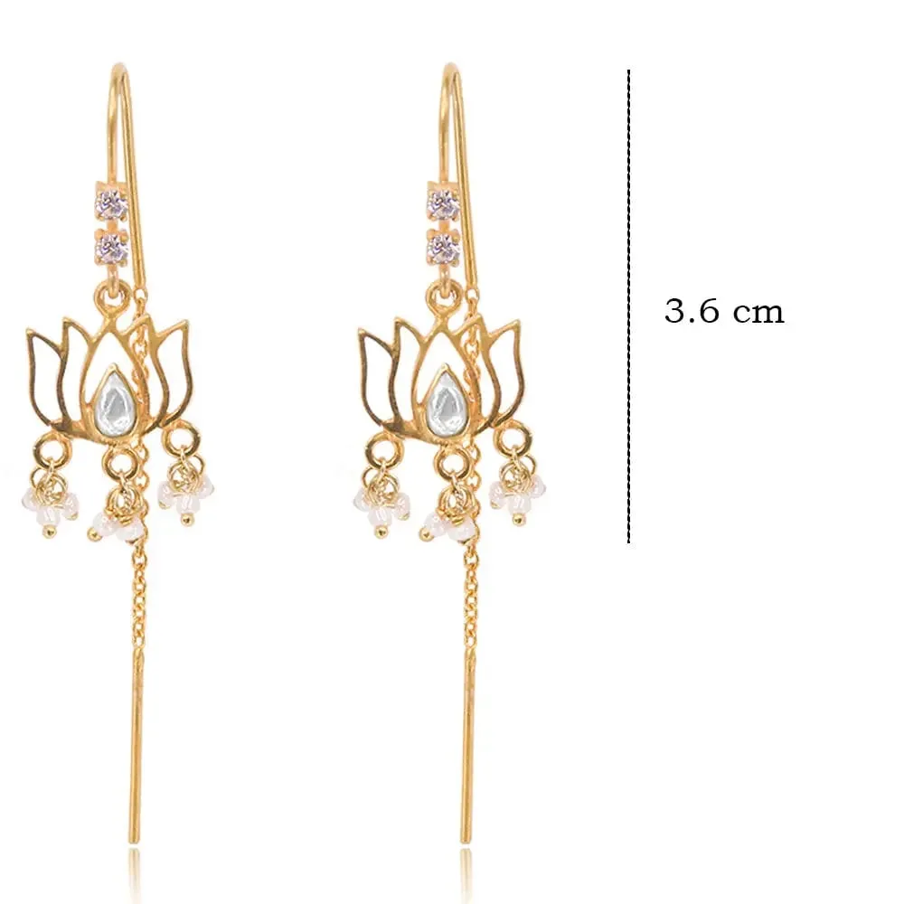 Lotus Drop Sui Dhaga Earrings