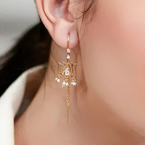 Lotus Drop Sui Dhaga Earrings