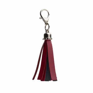 Mini tassel bag charm - Oxblood