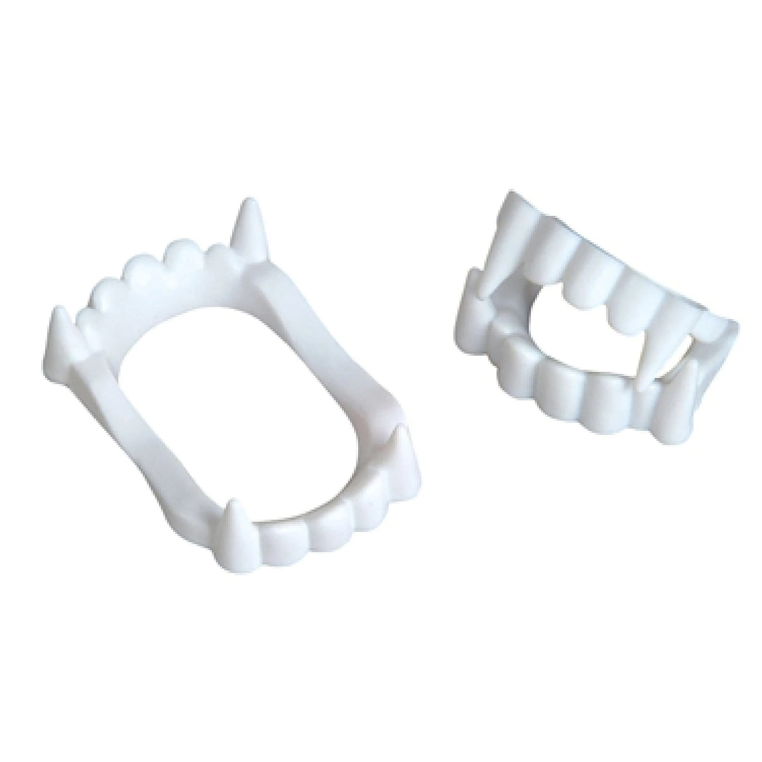 Neliblu 24 White Vampire Fangs, Plastic Teeth, Costume Accessory Halloween Party