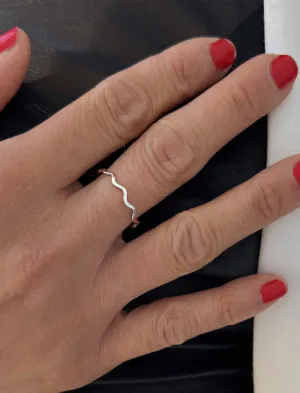 NOODLE Wavy Stackable Ring | Sterling Silver