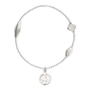 Peace Charm Bracelet in Sterling Silver