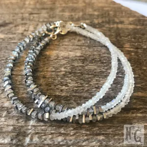 "Angels Camp" Moonstone Gemstone Beaded Bracelet