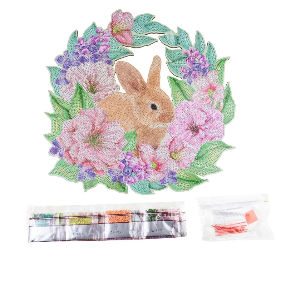 "Bunny Blossoms" Crystal Art Wreath Kit