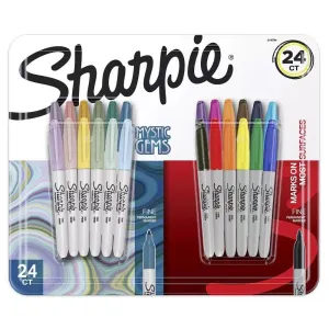 Sharpie Fine Point Permanent Marker, Assorted Colors - 24 Ct