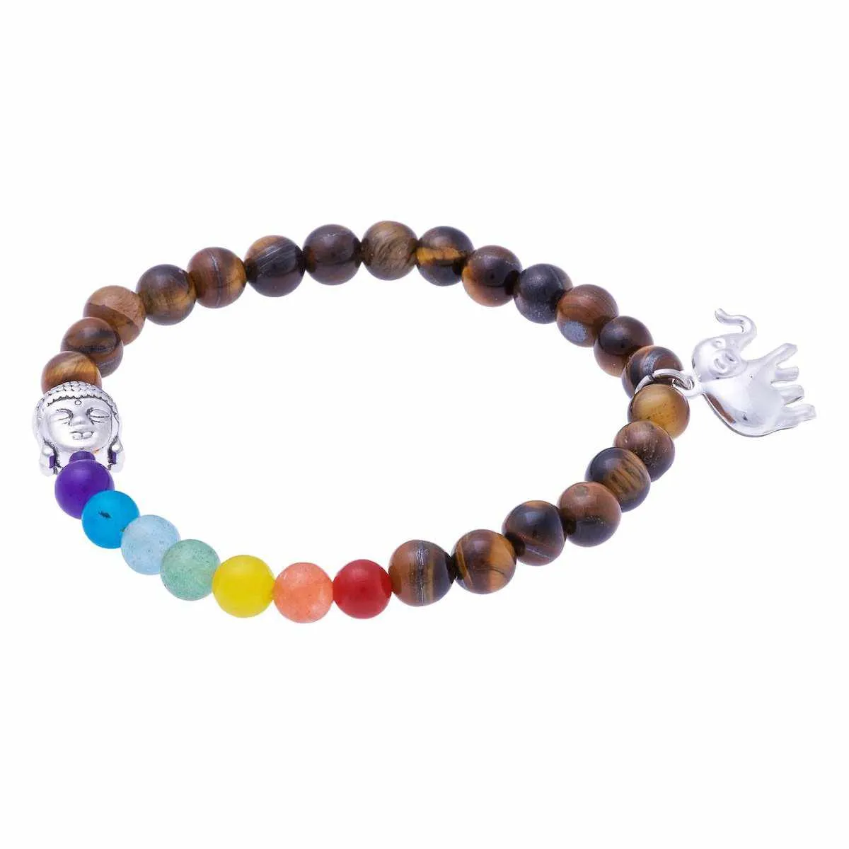 Stretchy Buddha and Elephant Bracelet