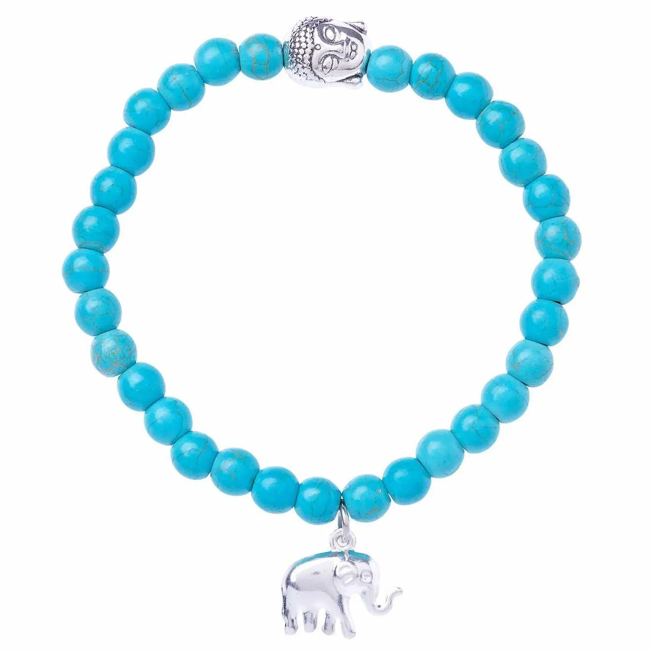 Stretchy Buddha and Elephant Bracelet