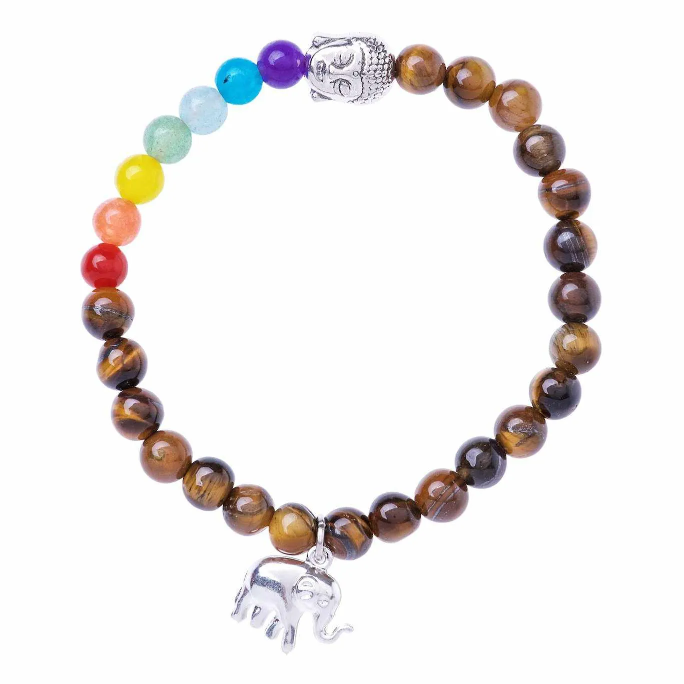 Stretchy Buddha and Elephant Bracelet