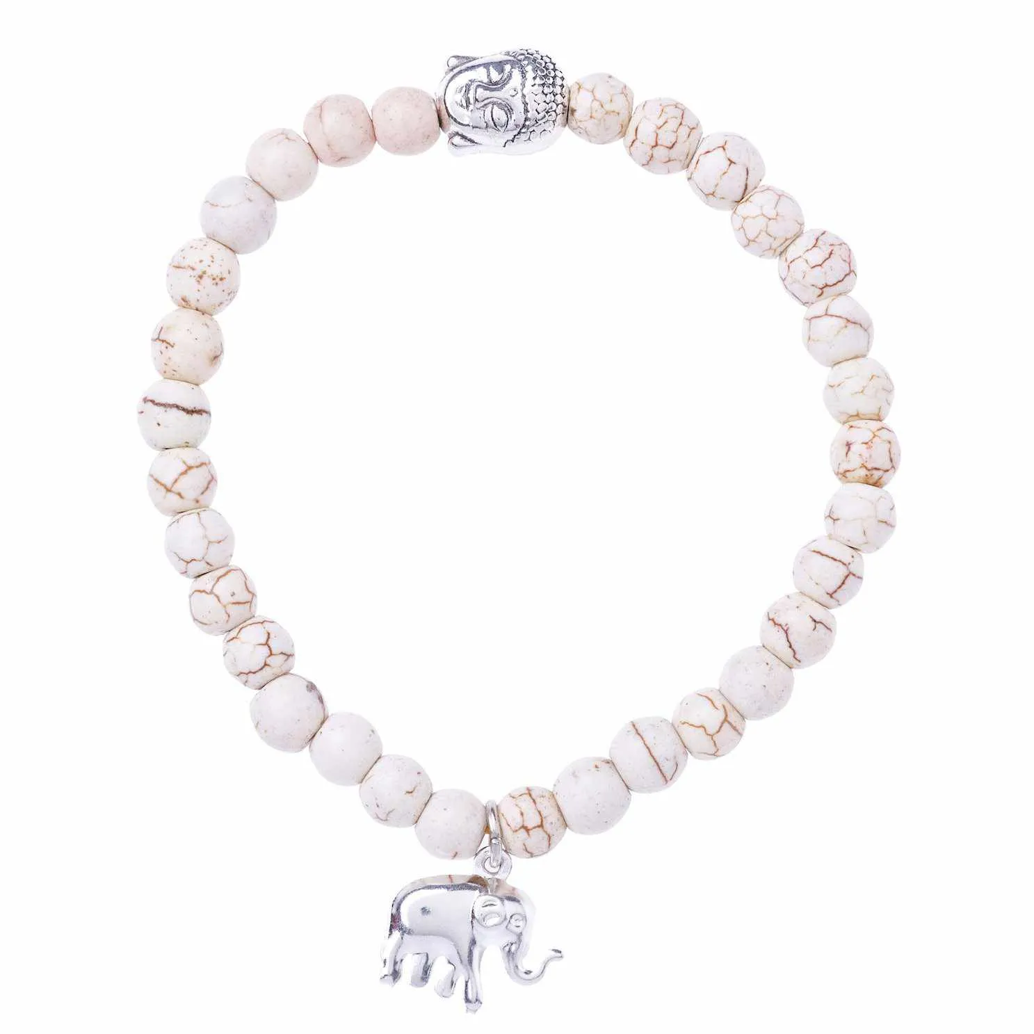 Stretchy Buddha and Elephant Bracelet