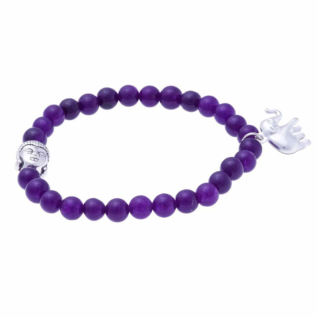 Stretchy Buddha and Elephant Bracelet