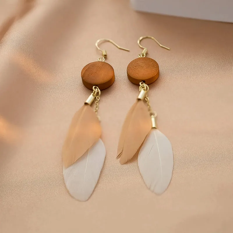 Super Mori Retro Fashion Feather Earrings