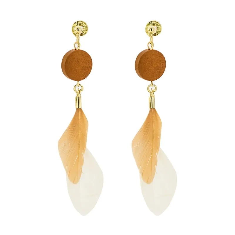 Super Mori Retro Fashion Feather Earrings