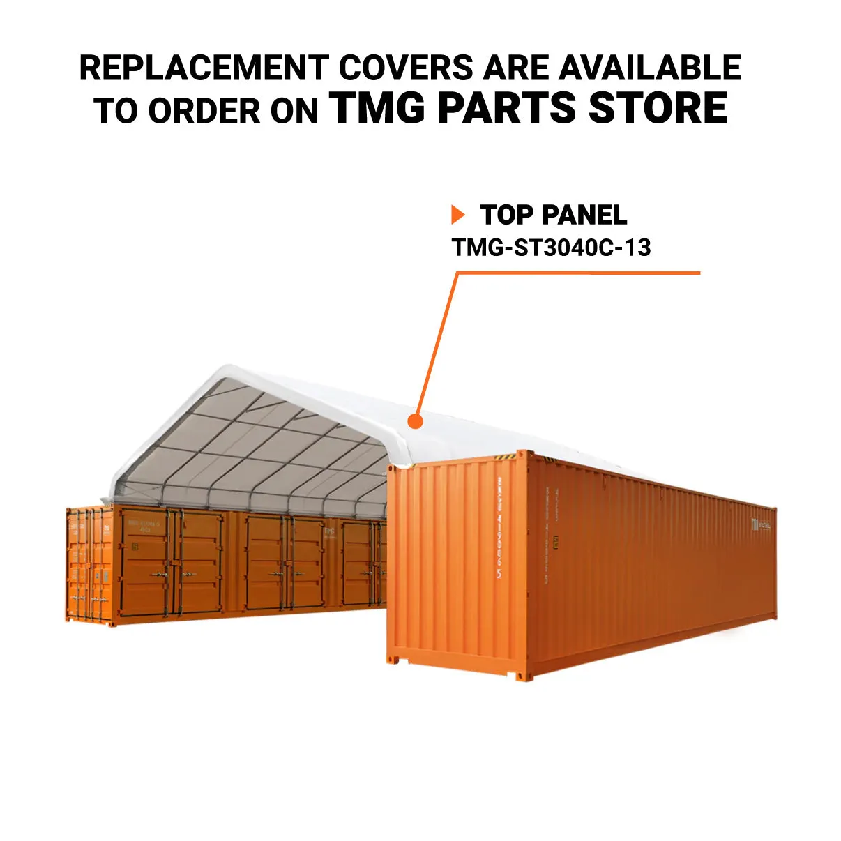 TMG Industrial 30' x 40' Peaked Roof Container Shelter with 11 oz PE Tarpaulin, TMG-ST3040C