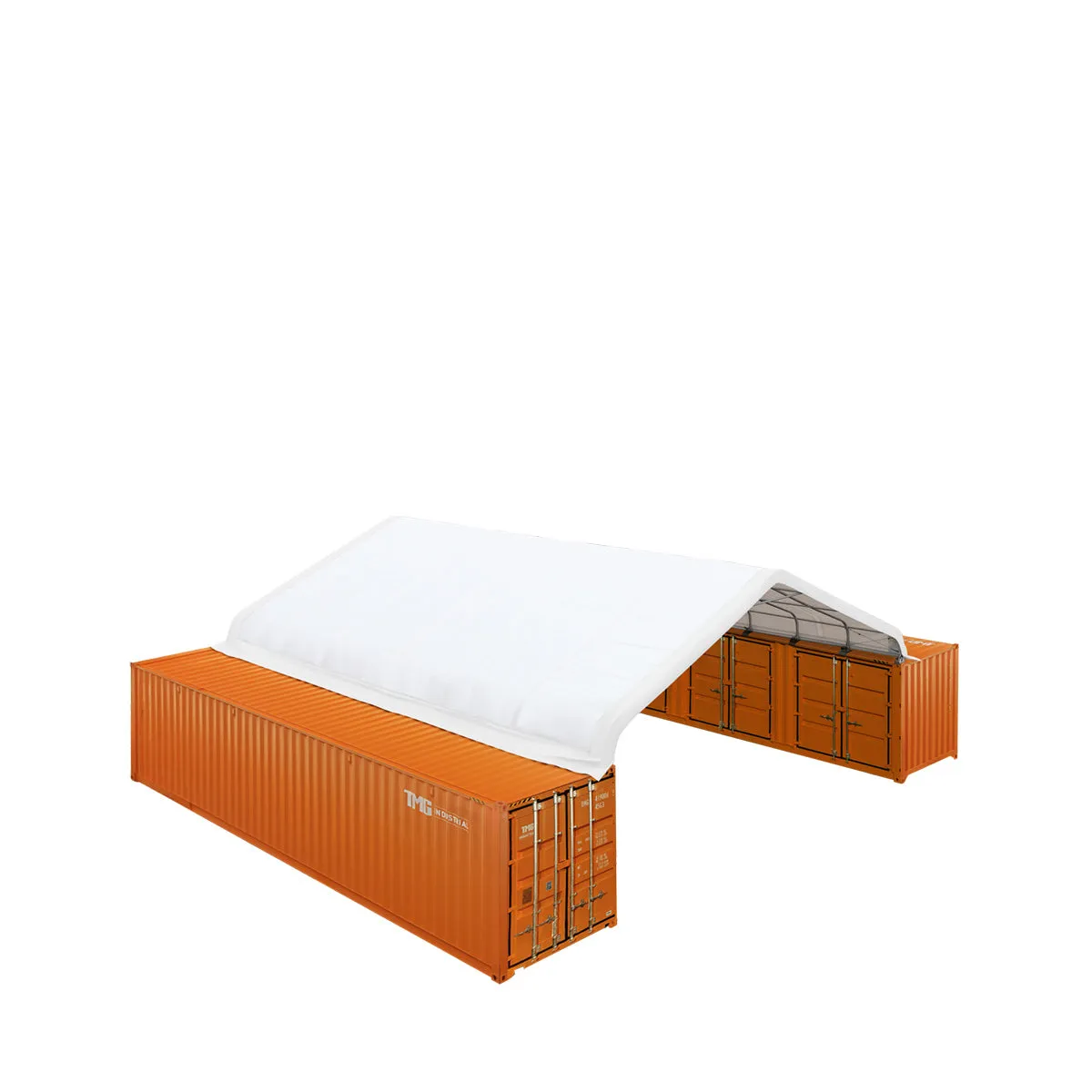 TMG Industrial 30' x 40' Peaked Roof Container Shelter with 11 oz PE Tarpaulin, TMG-ST3040C