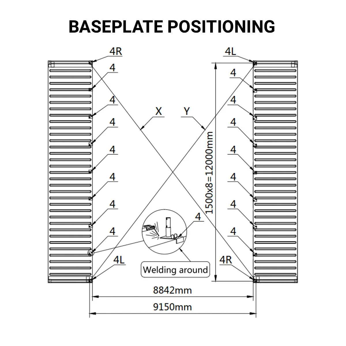 TMG Industrial 30' x 40' Peaked Roof Container Shelter with 11 oz PE Tarpaulin, TMG-ST3040C