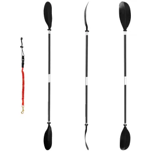 ZENY™ Kayak Paddle 2 Pieces Fiberglass Blades 234CM/92in Adjustable Angle with Paddle Leash